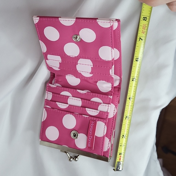 Pink Polka Dot Wallet Coin Purse with Bow New Horizon Dance 4 x 4 in - Picture 12 of 12